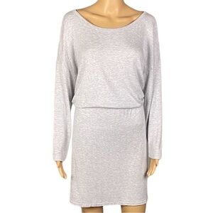 LOU & GREY heather ash grey, soft and stretchy, Blouson Tee dress. Size XL. EUC